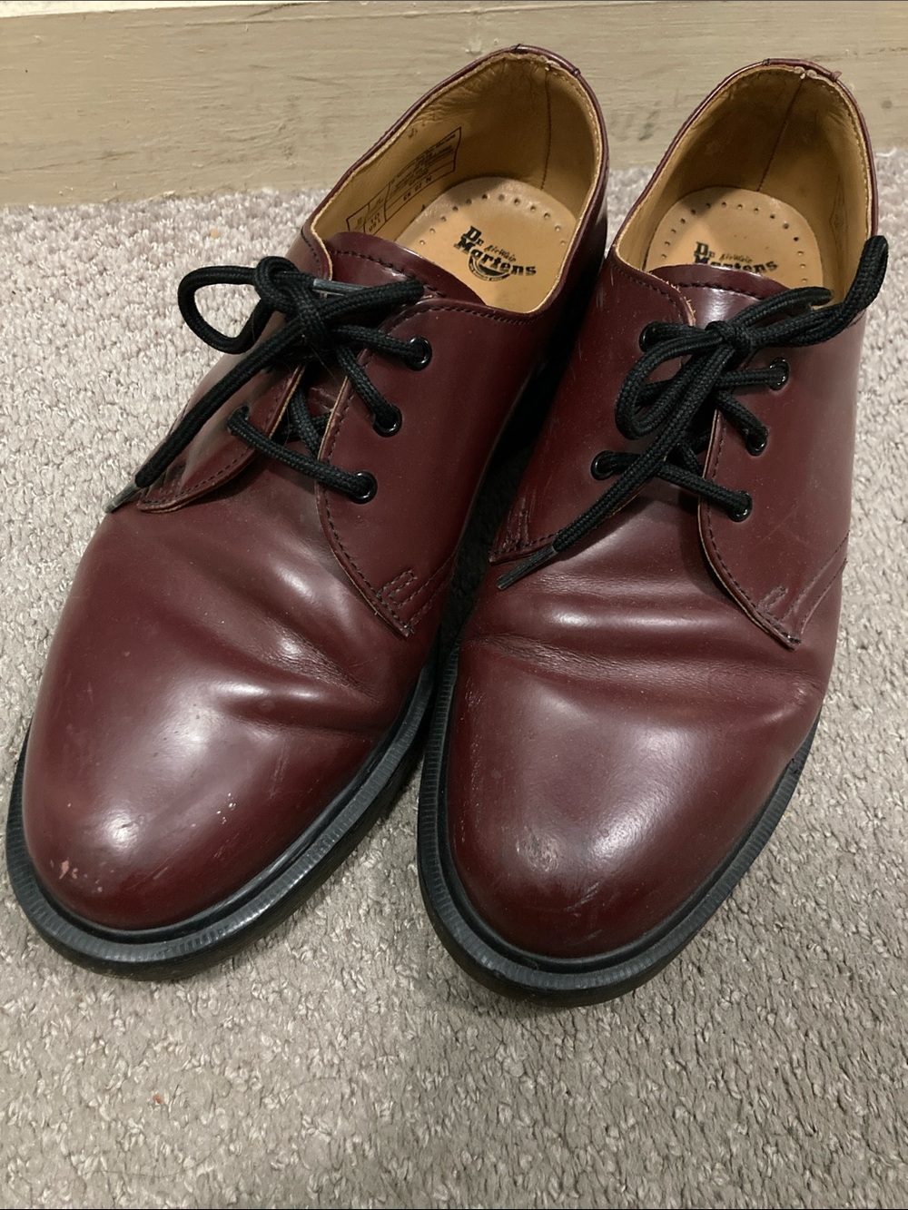 Dr. Martens Burgundy 3-Eye Derby Shoes
